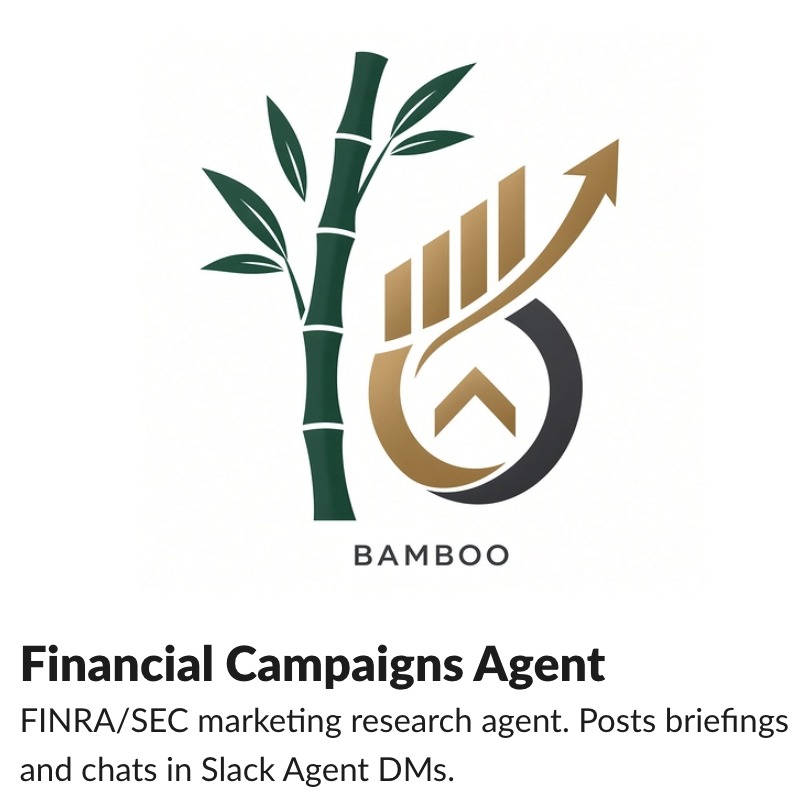 Bamboo Slack app: Financial Campaigns Agent